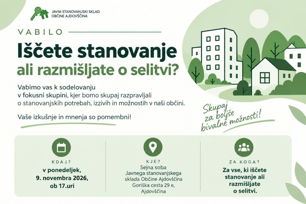 VABILO K SODELOVANJU V FOKUSNI SKUPINI