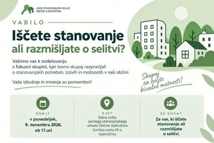 VABILO K SODELOVANJU V FOKUSNI SKUPINI